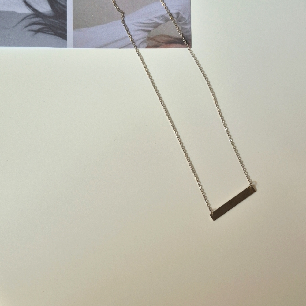 Elegant Silver Bar Necklace